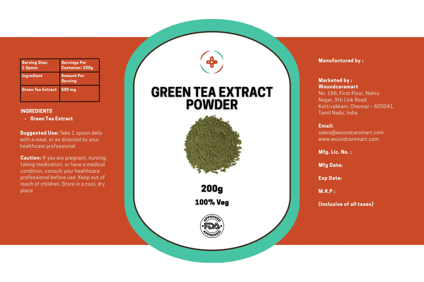 Buy Organic Green Tea Extract Powder for Weight Loss & Detox Online