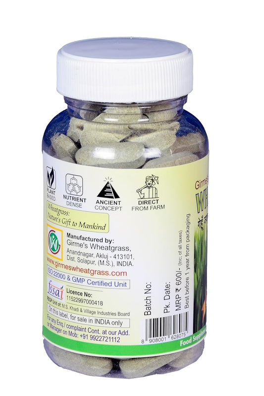 Girme’s Wheatgrass Tablets - 1gm x 100 Tablets Pack