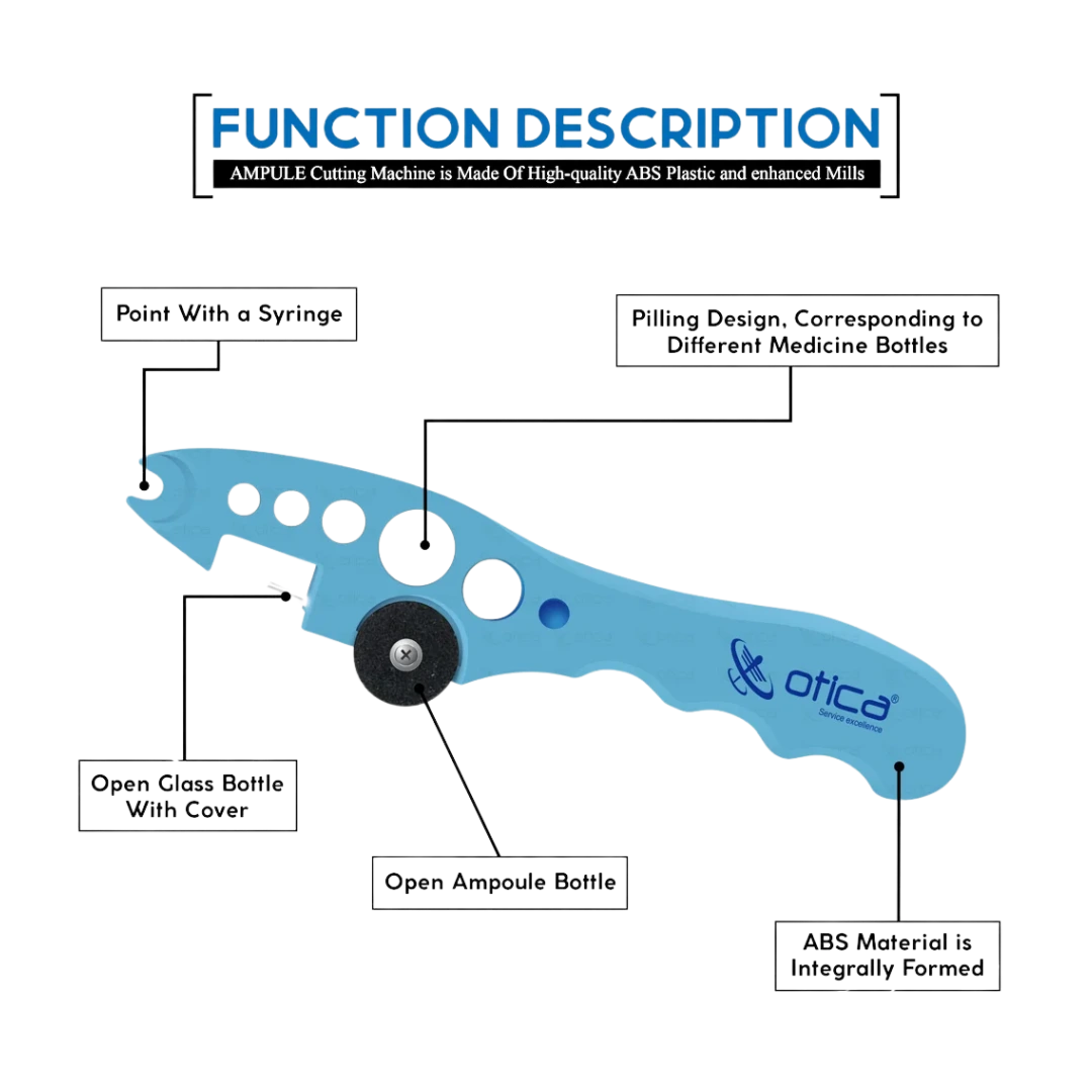 OTICA Ampoule Cutter for Doctors Nurse, Ampule Breaker for Hospital and Clinic (Blue)