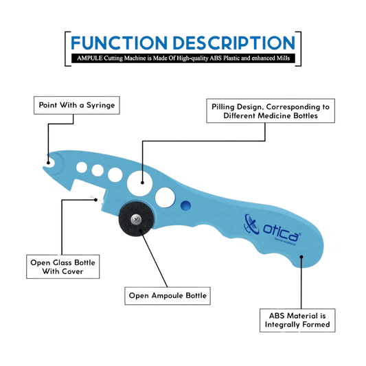 OTICA Ampoule Cutter for Doctors Nurse, Ampule Breaker for Hospital and Clinic (Blue)