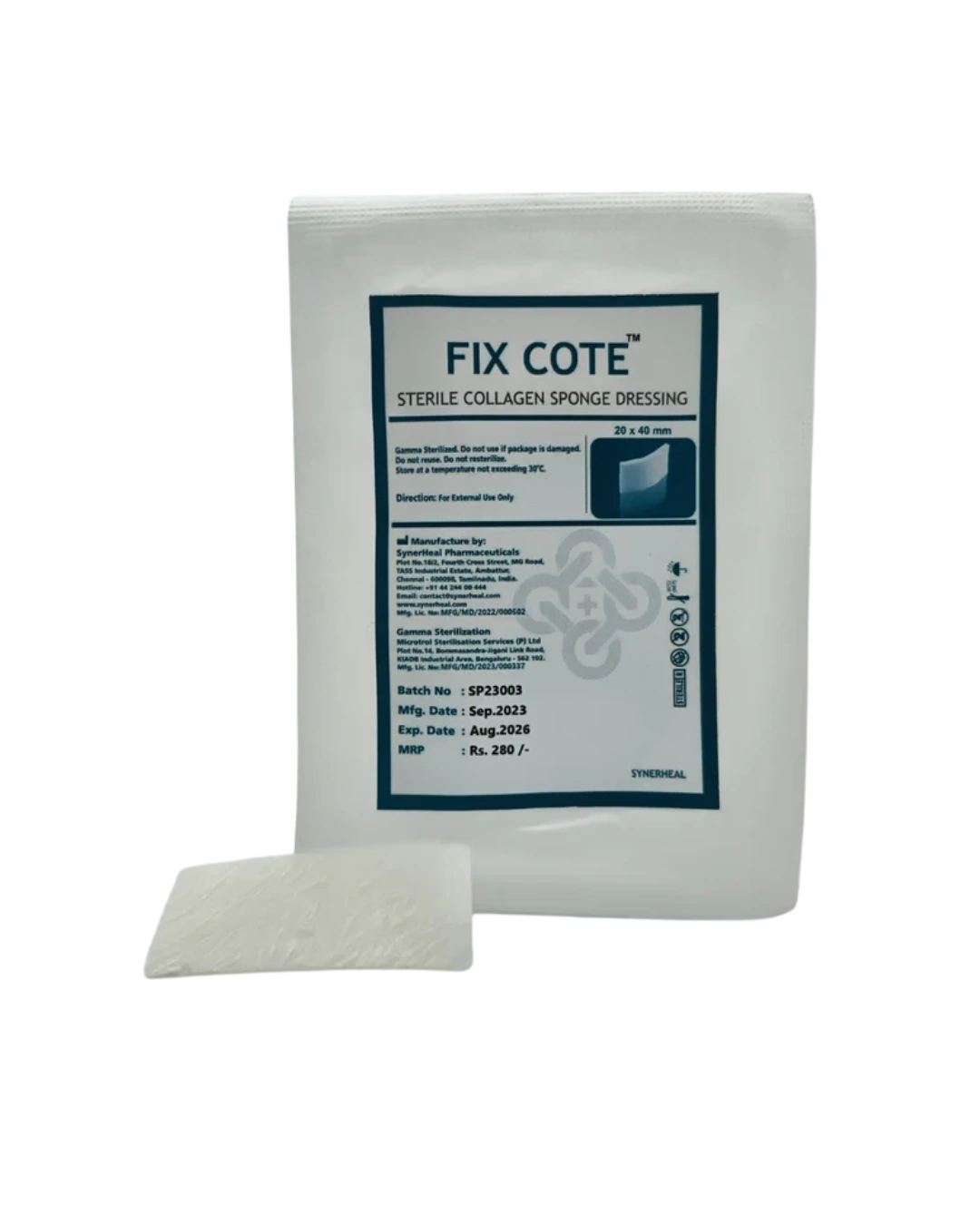 Fix Cote Sterile resorbable collagen sponge dressing