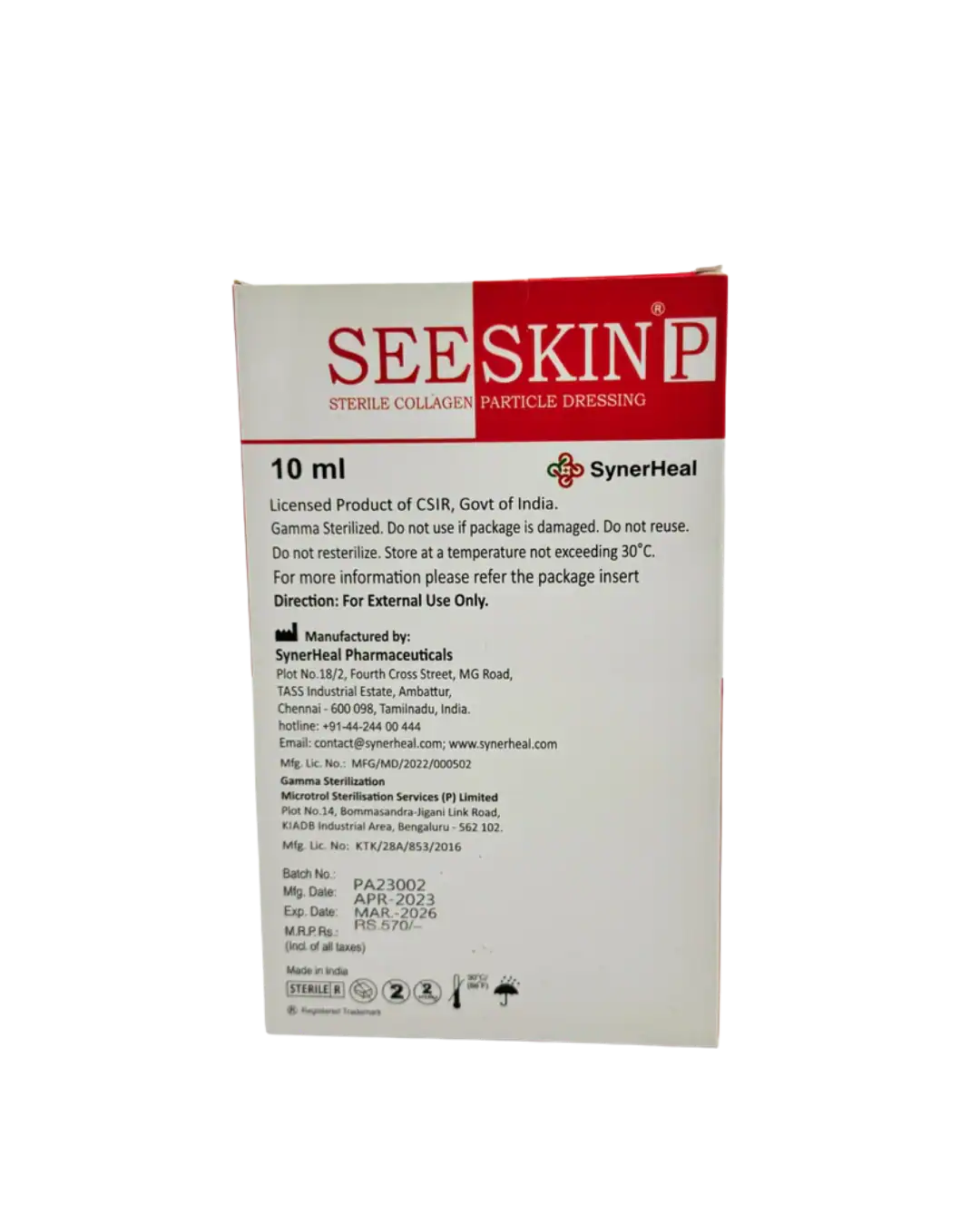 Seeskin P Sterile Collagen particles / bedsore dressing / chronic wounds