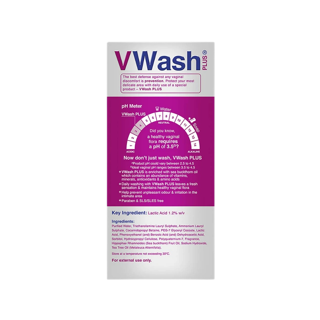 VWash Plus Intimate Hygiene Wash with Sea Buckthorn Oil | PH Balanced Daily Feminine Wash