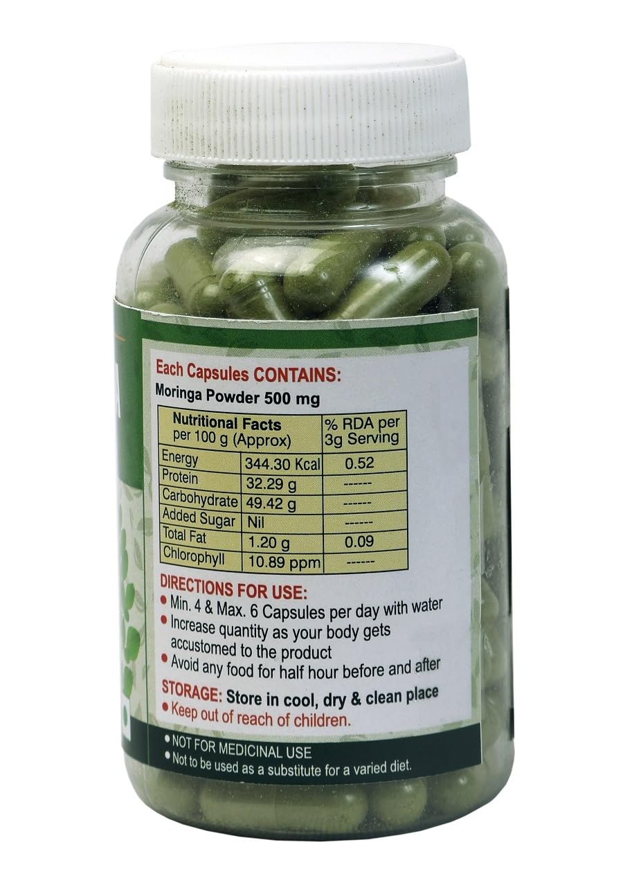 Moringa Capsules - 0.5g x 100 Capsules Pack - Girme's