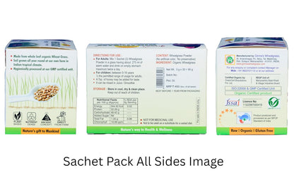 Organic Wheat Grass Powder - 3gx30 Sachet Pack -Girme's