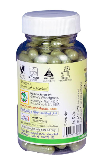 Girme's Wheatgrass Capsules (0.4gm x 100 Capsules)