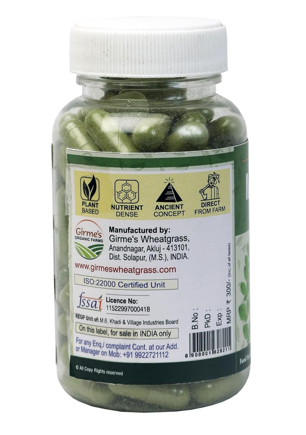 Moringa Capsules - 0.5g x 100 Capsules Pack - Girme's