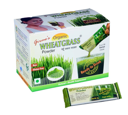 Organic Wheat Grass Powder - 3gx30 Sachet Pack -Girme's