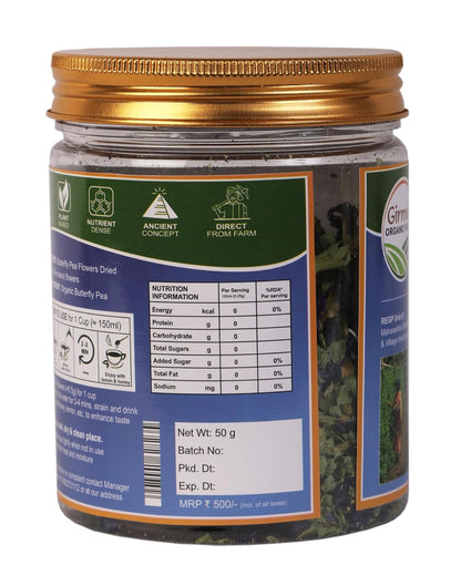 Organic Butterfly Pea Flower - 50g Jar - Girme’s