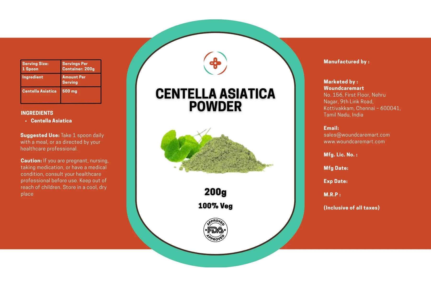 Buy Centella Asiatica Powder for Skin Healing & Collagen Support