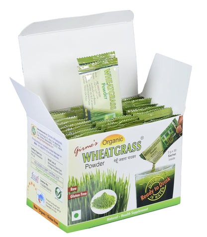 Organic Wheat Grass Powder - 3gx30 Sachet Pack -Girme's
