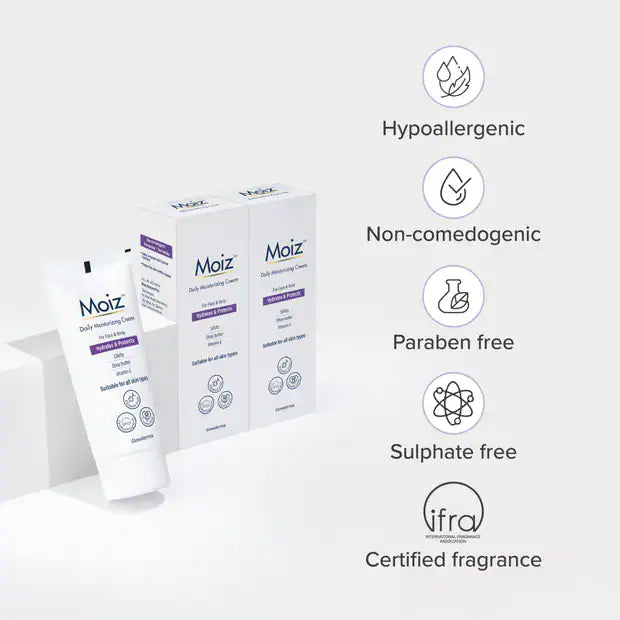 Buy Moiz Daily Moisturizing Cream - Everyday Moisturizer - 50g at Woudcaremart