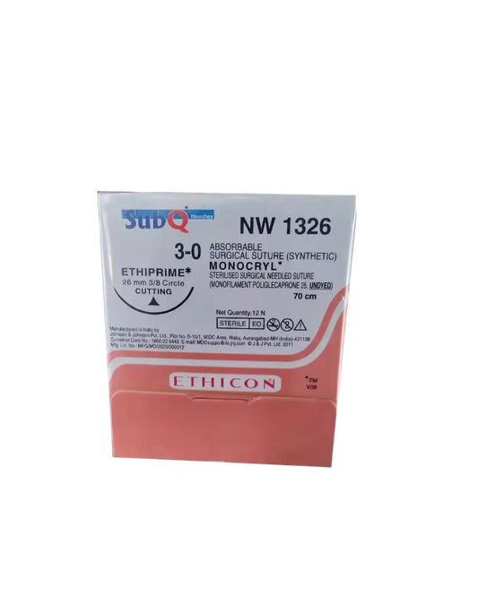 Ethicon Monocryl Synthetic absorbable Suture.