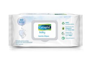 Cetaphil Baby Gentle Wipes (80s) – With Aloe Vera & Vitamin E | 10-Hour Moisturization | 100% Biodegradable