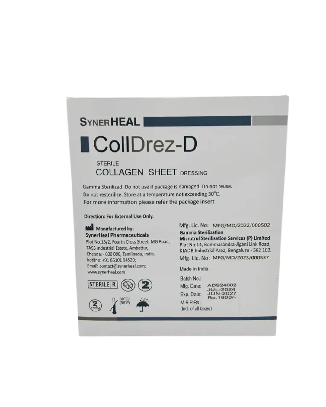 Colldrez-D | sterile Collagen sheet treatment for burns